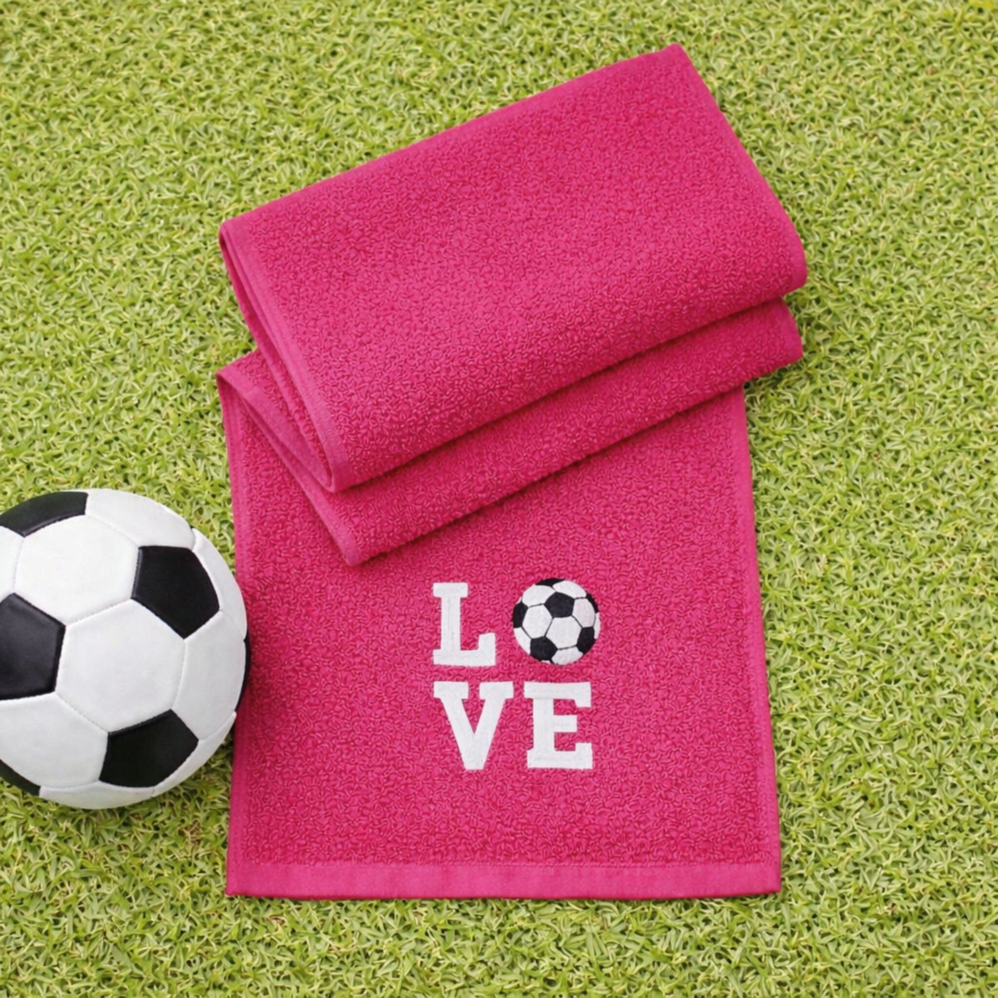 football pink towel