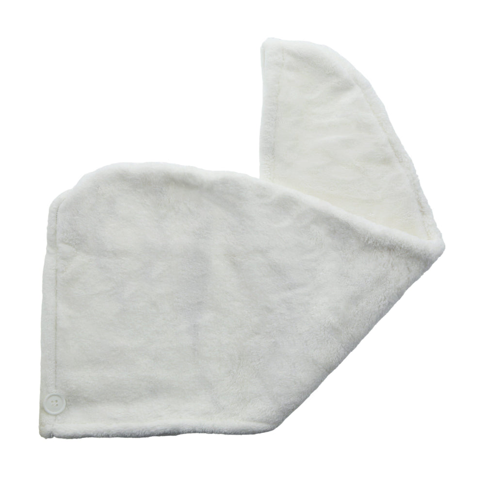 Microfibre Hair Turban White on white backdrop
