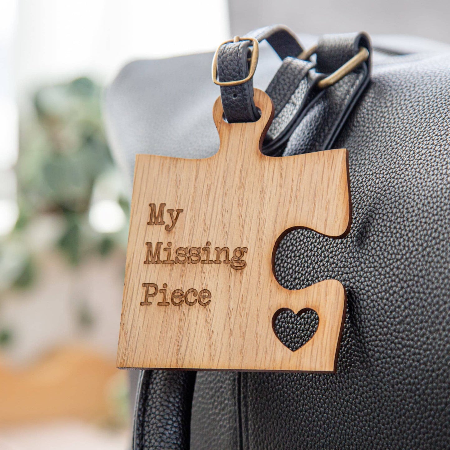 my missing piece romantic luggage tag