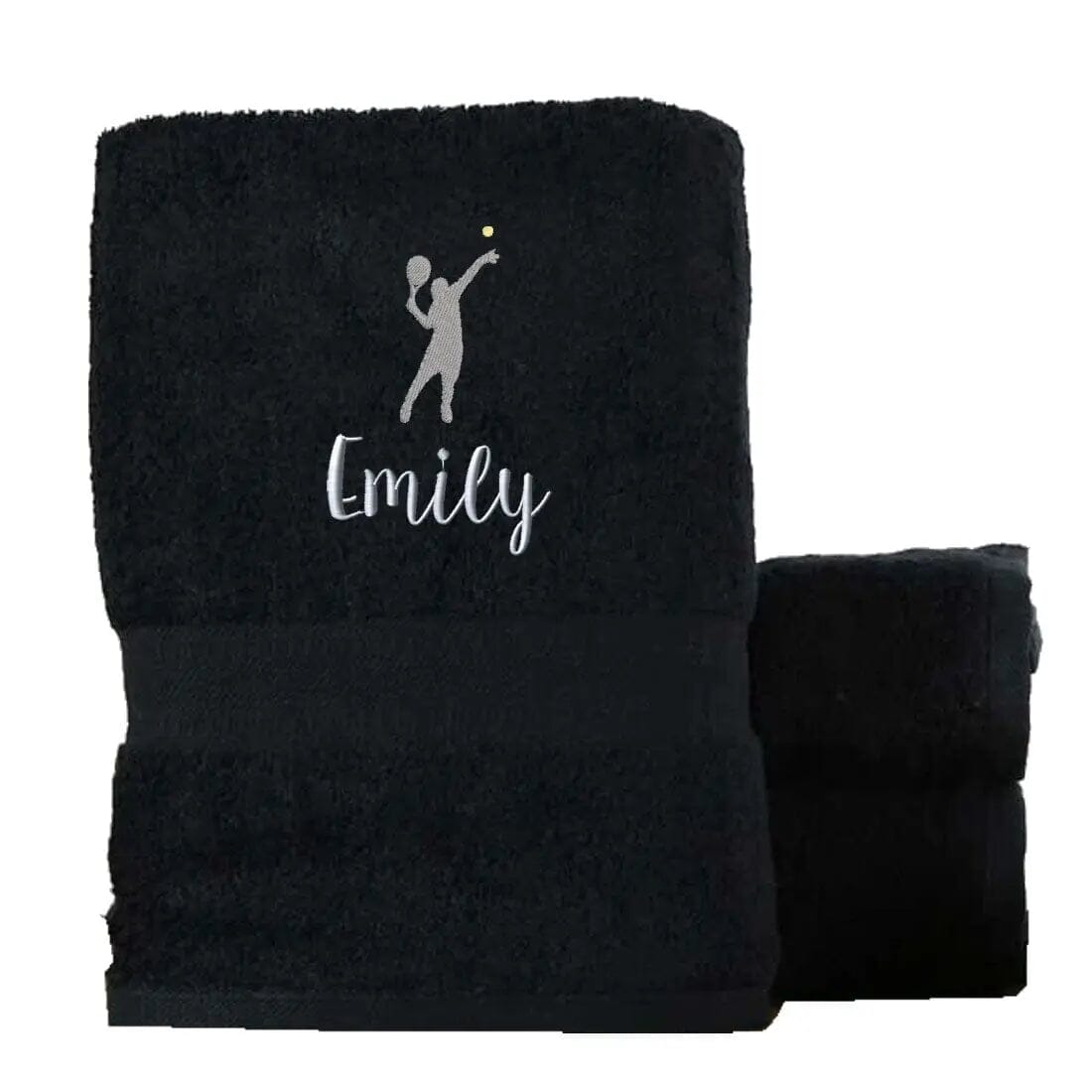 Novelty Egyptian Cotton Tennis Towel Egyptian - Black  