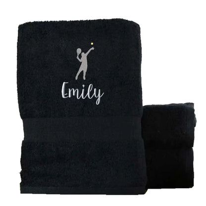 Novelty Egyptian Cotton Tennis Towel Egyptian - Black  