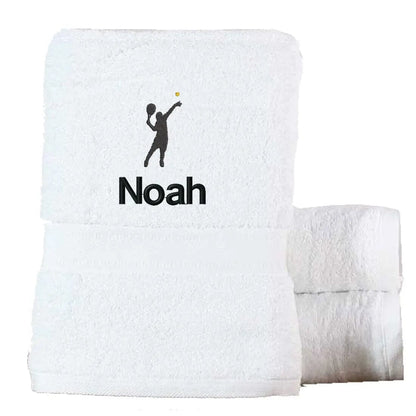 Novelty Egyptian Cotton Tennis Towel Egyptian - White  