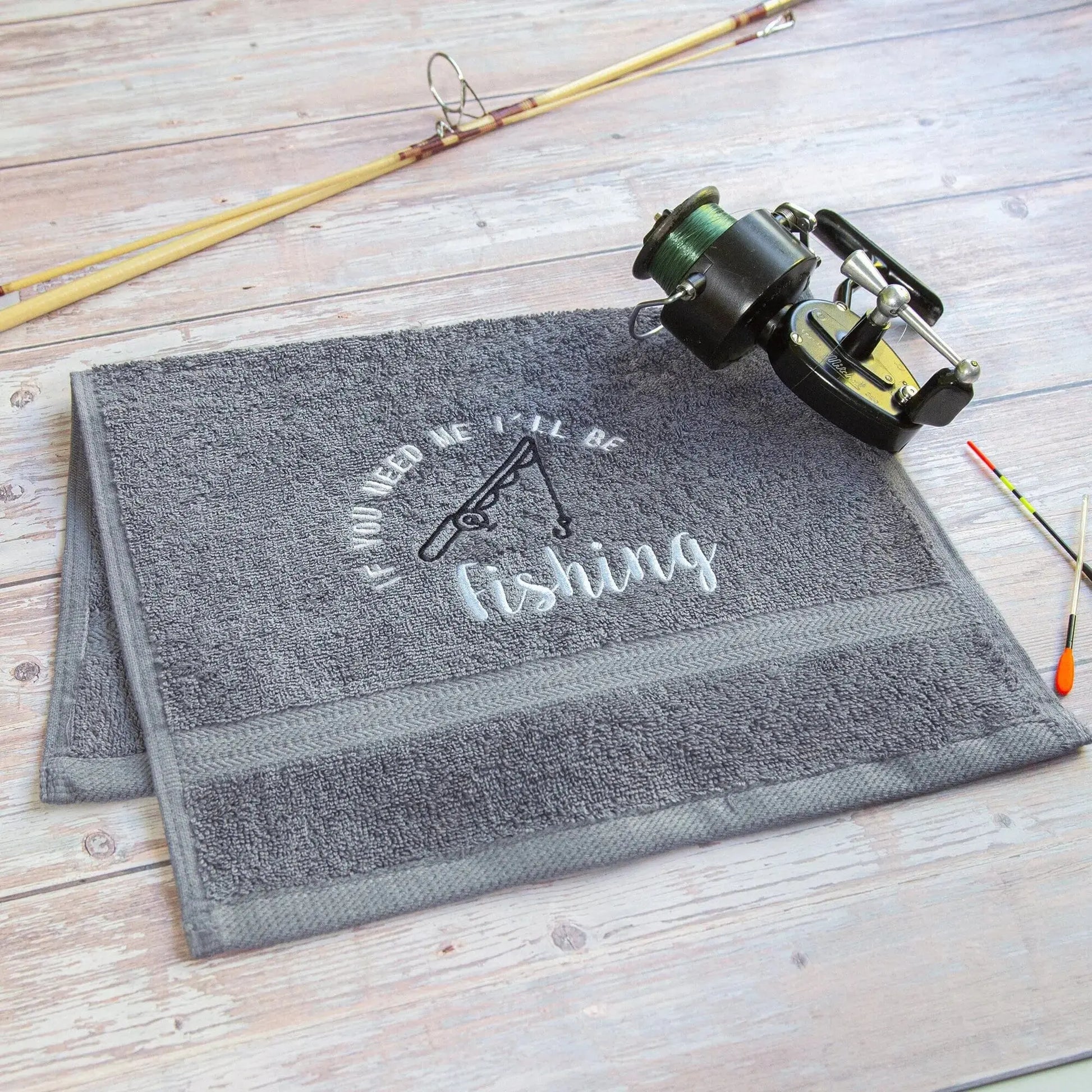 slate grey fishing towel for clean hands