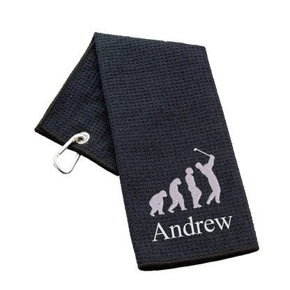 Novelty Golf Towels - Duncan Stewart 1978 Tri-Fold-Waffle-Black Duncan Stewart 1978