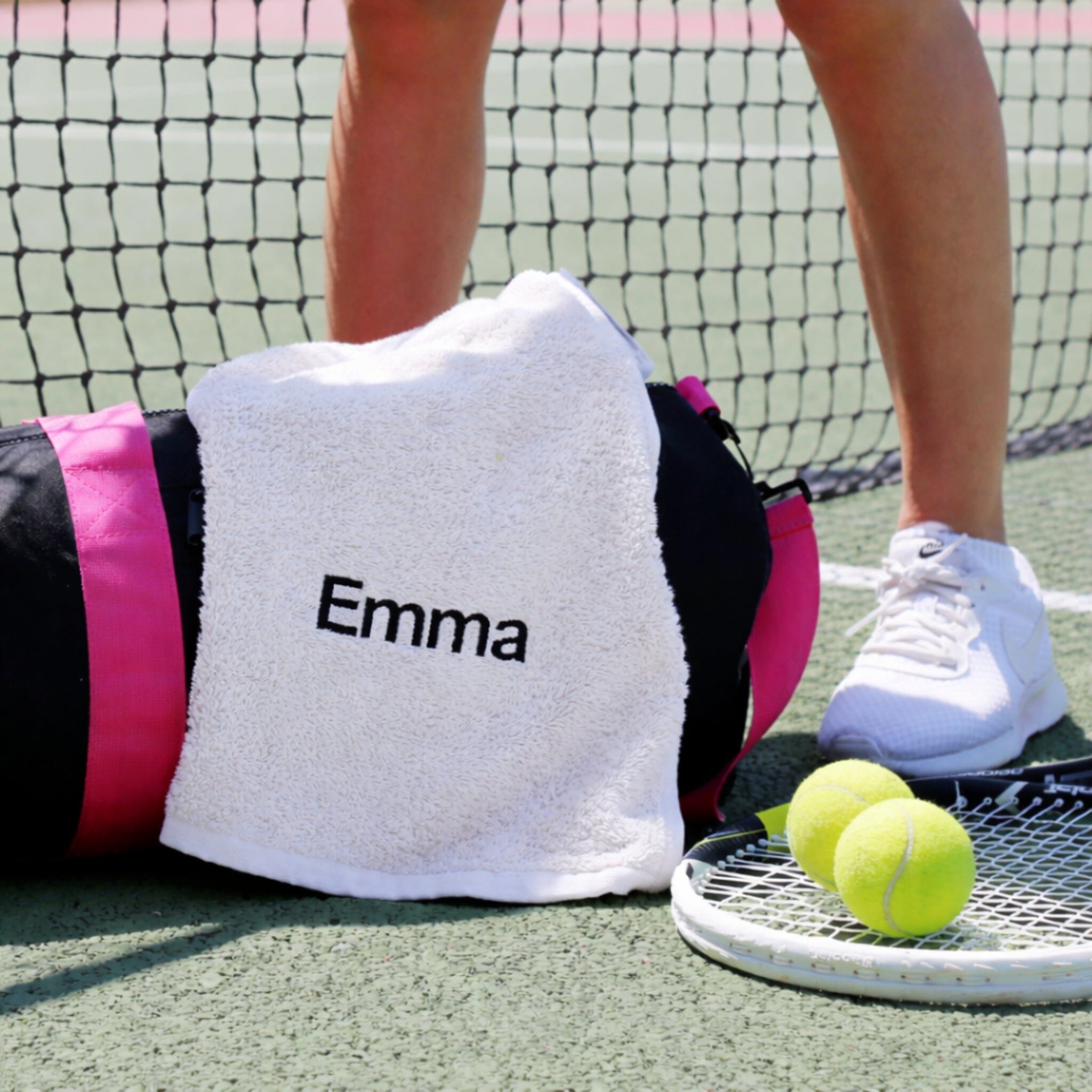 white gym towel