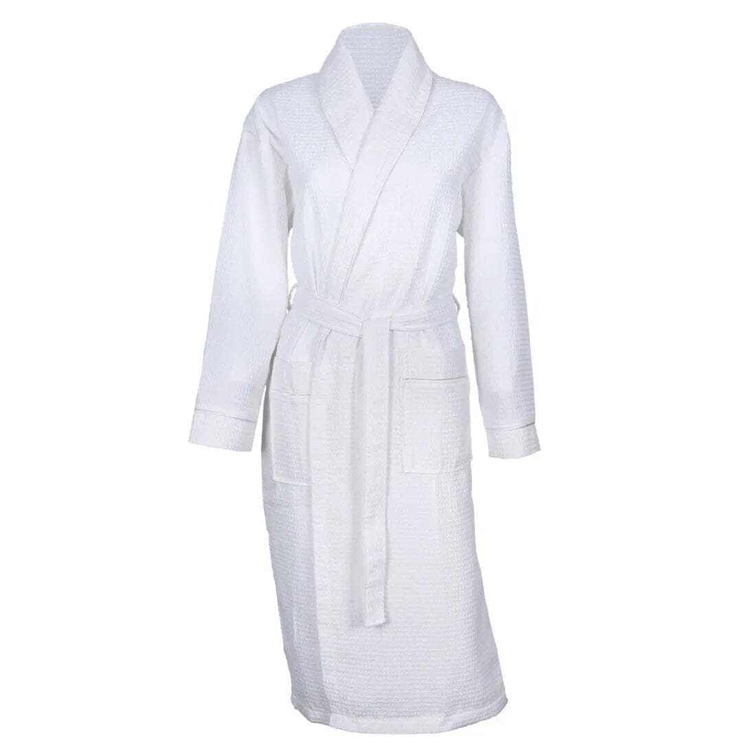 Personalised Shawl Collar Waffle Dressing Gown Front Back Embroidery
