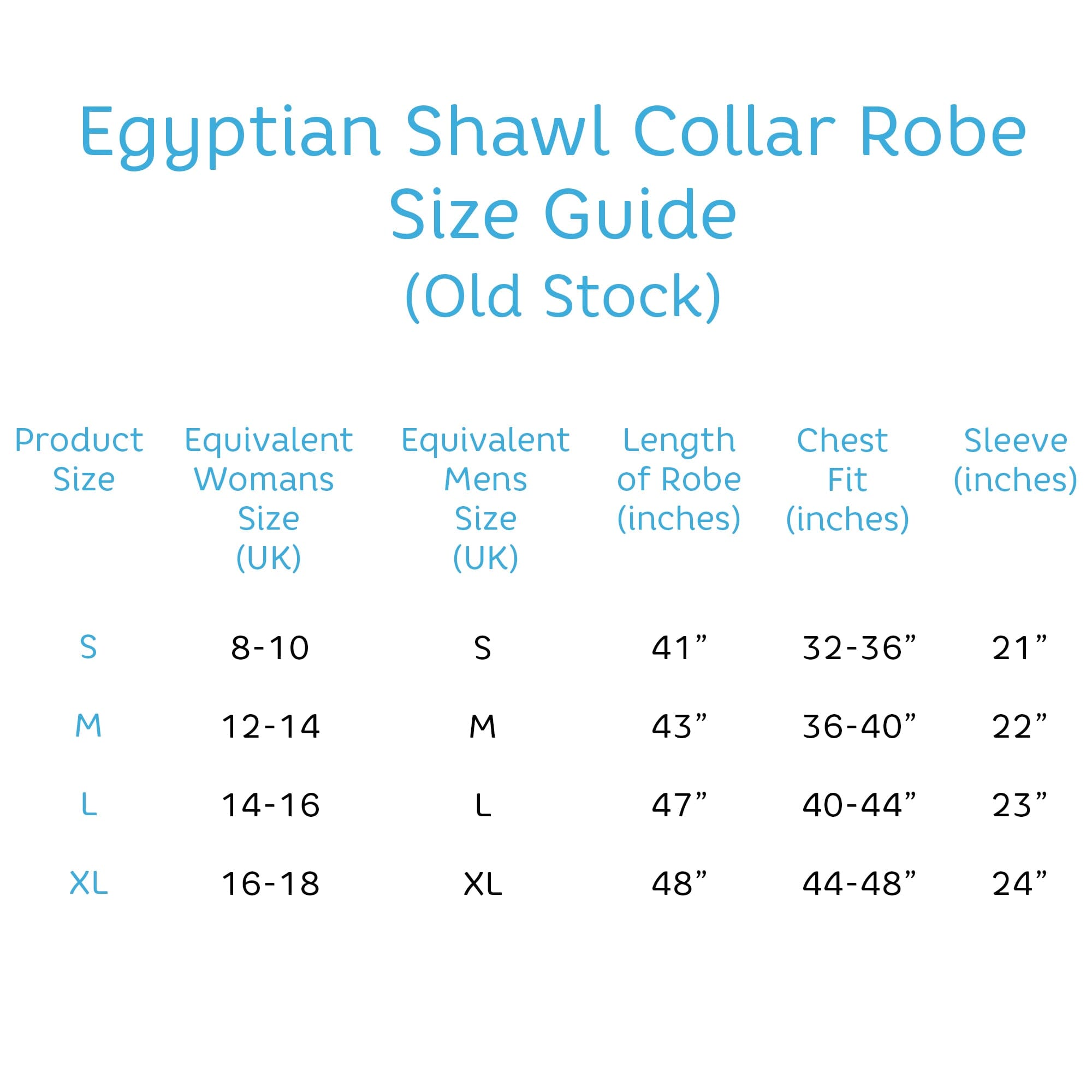 robe size guide