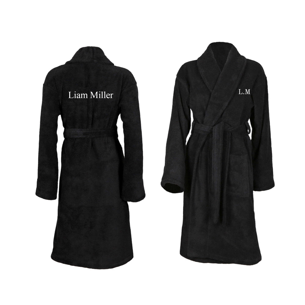 Personalised Back of Robe Egyptian Shawl Collar Bathrobe 550gsm