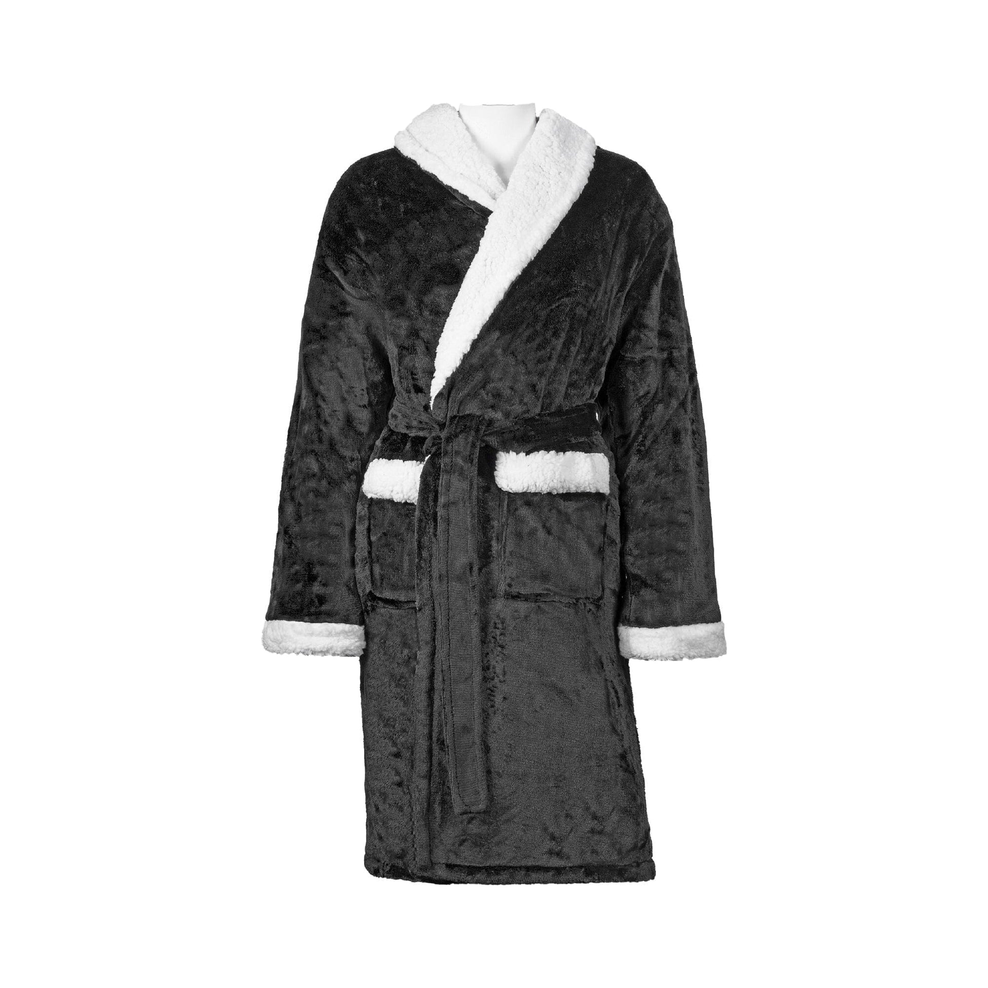 Front of robe in black