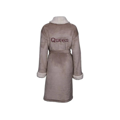 Personalised Back of Robe Sherpa Fleece Dressing Gown   