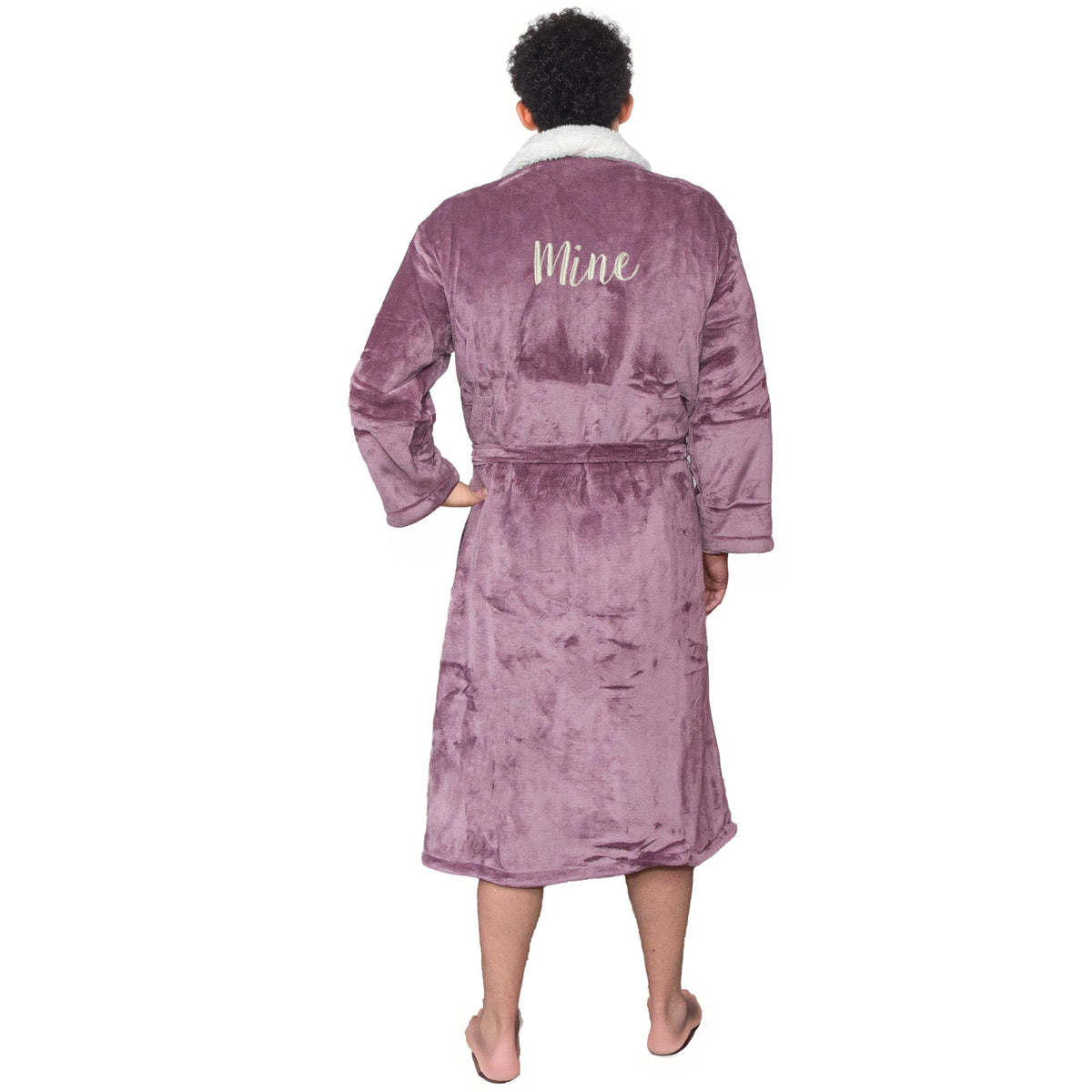 Personalised Back Robe Sherpa Fleece Dressing Gown