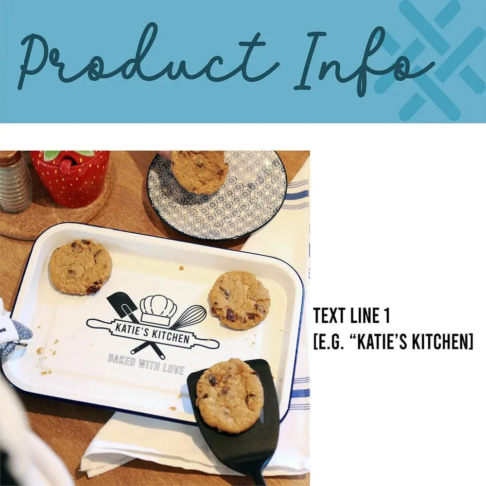 Personalised Baked With Love Enamel Tray   