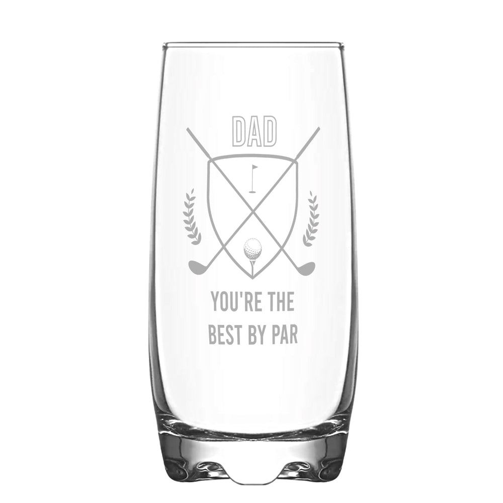 White background image of Personalised Golf Themed Hi Ball Glass