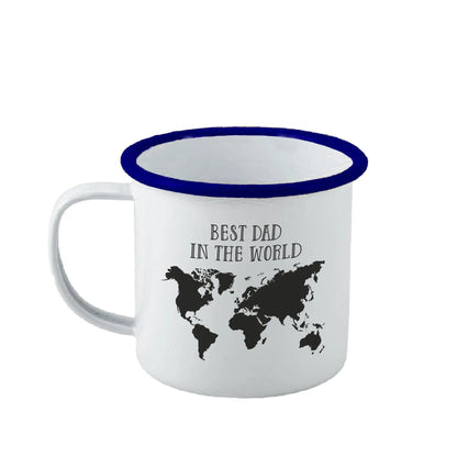 Personalised Best In The World Enamel Mug - Duncan Stewart 1978 Enamel-White-with-Blue-Rim Duncan Stewart 1978