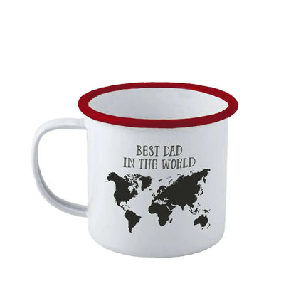 Personalised Best In The World Enamel Mug - Duncan Stewart 1978 Enamel-White-with-Red-Rim Duncan Stewart 1978