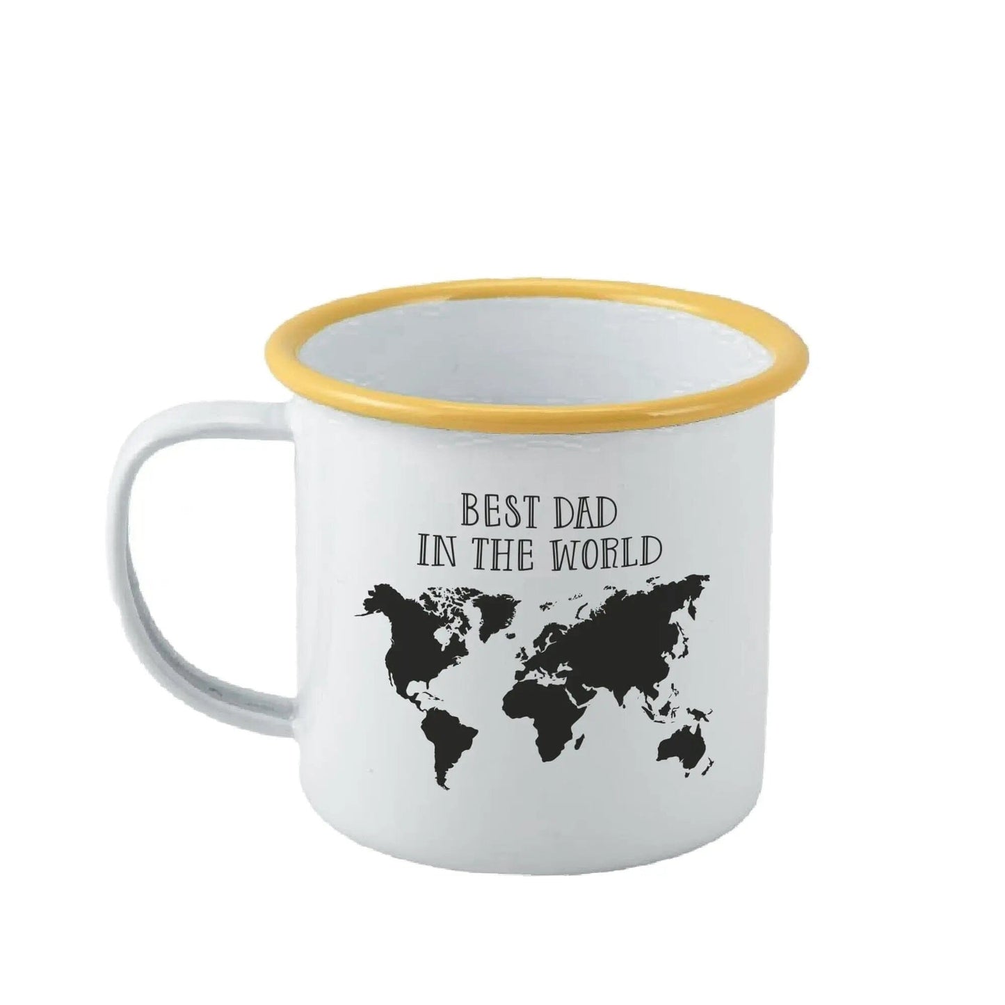 Personalised Best In The World Enamel Mug - Duncan Stewart 1978 Enamel-White-with-Yellow-Rim Duncan Stewart 1978