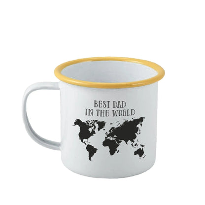 Personalised Best In The World Enamel Mug - Duncan Stewart 1978 Enamel-White-with-Yellow-Rim Duncan Stewart 1978