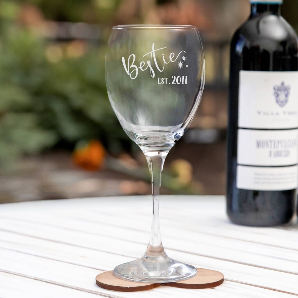 Engraved Zodiac Signs Design Wine Glass aztex