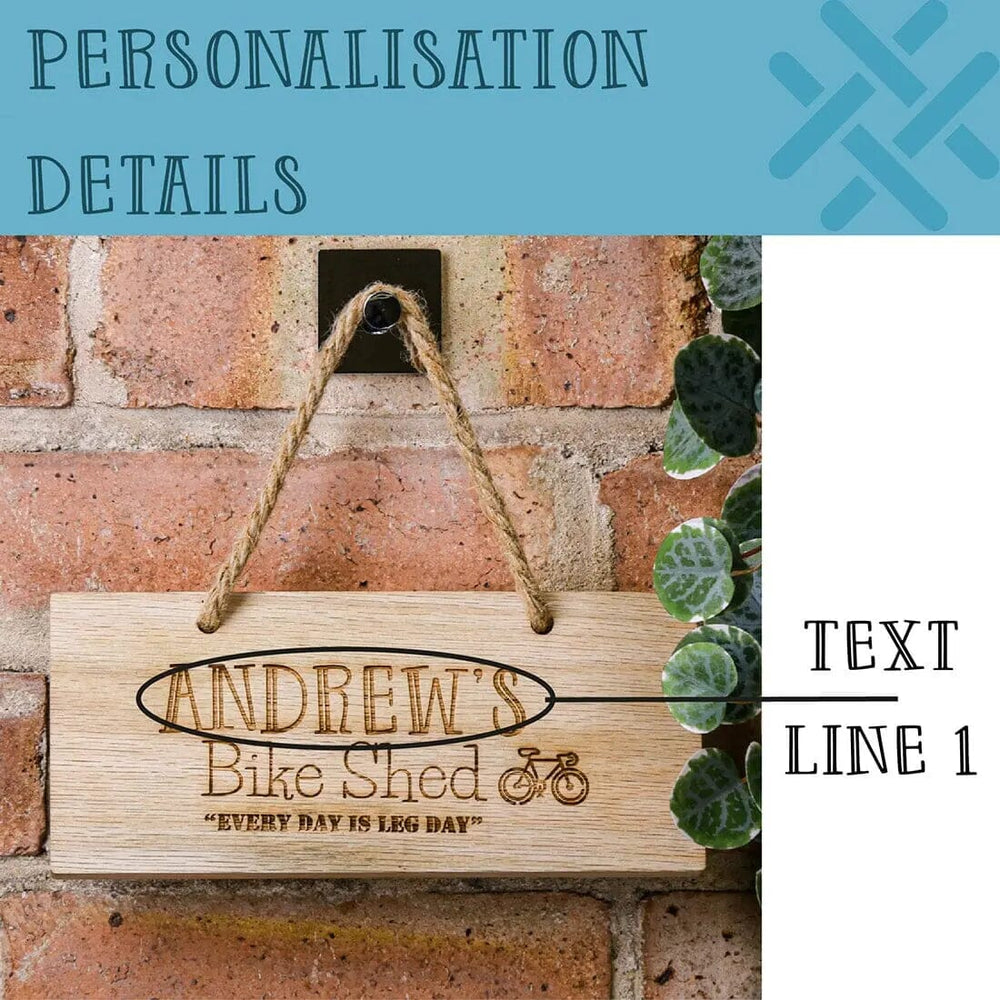 Personalised Bike Shed Wooden Sign   