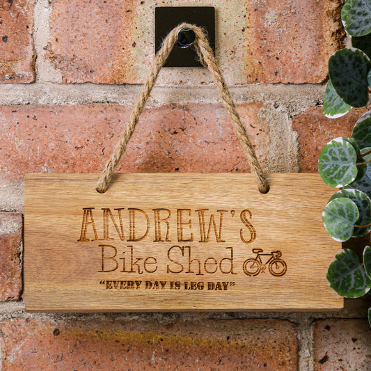 Personalised Bike Shed Wooden Sign