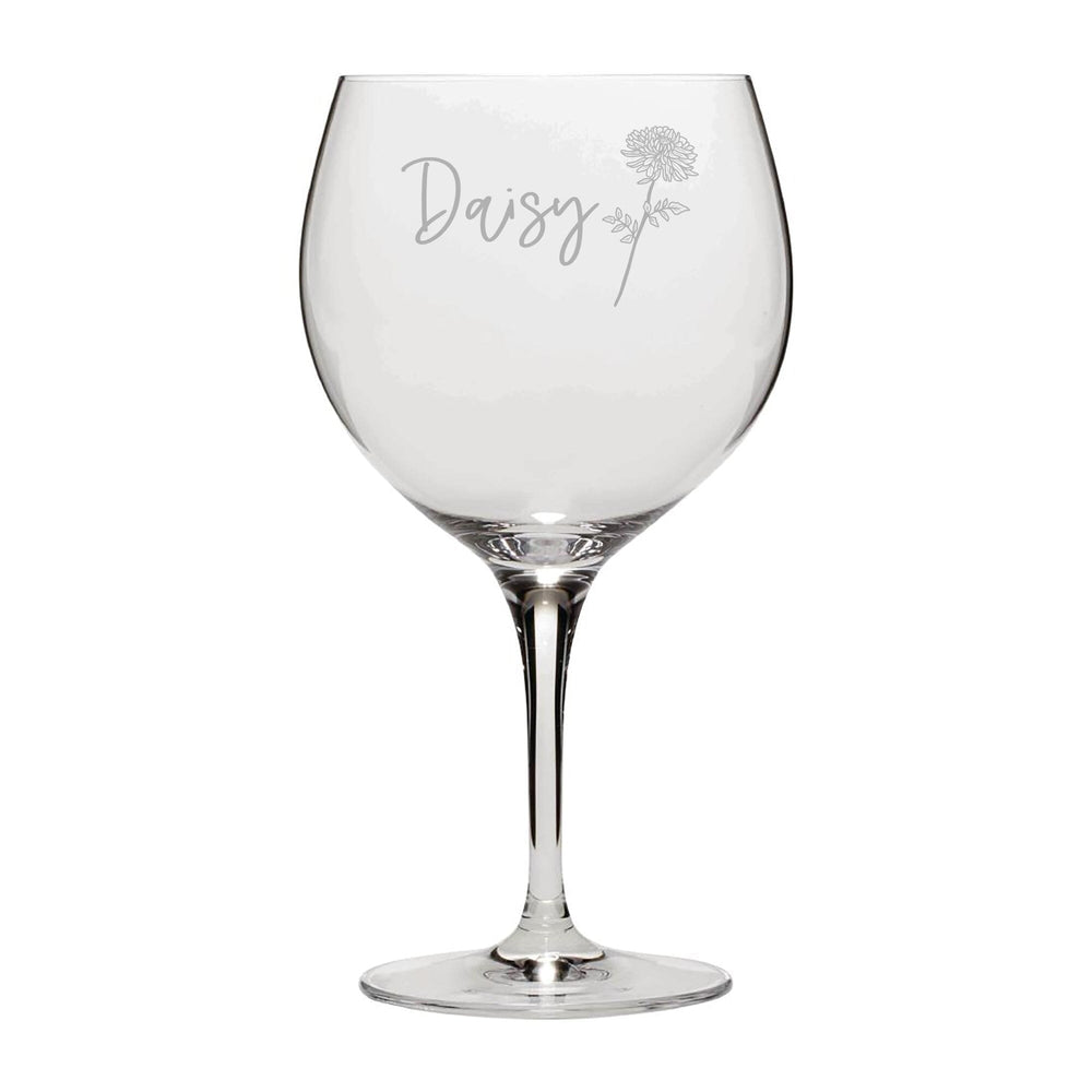 Personalised Birth Flower Gin Glass 