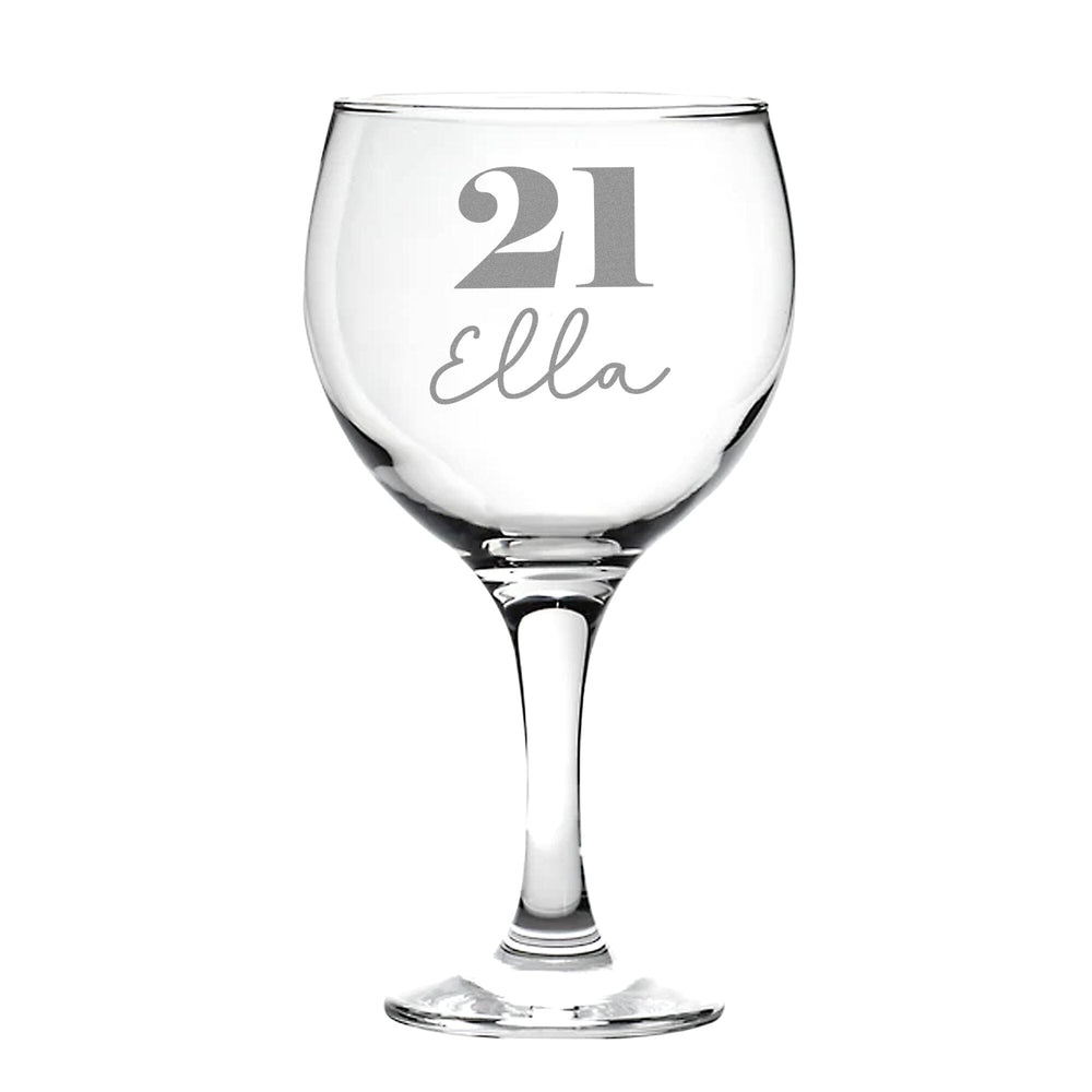 Personalised Birthday Gin Glass With Name And Age

