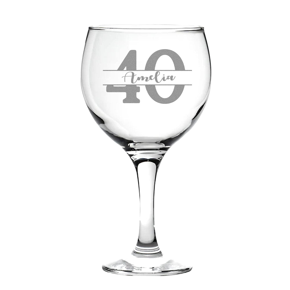 Personalised Birthday Gin Glass With Name And Age
