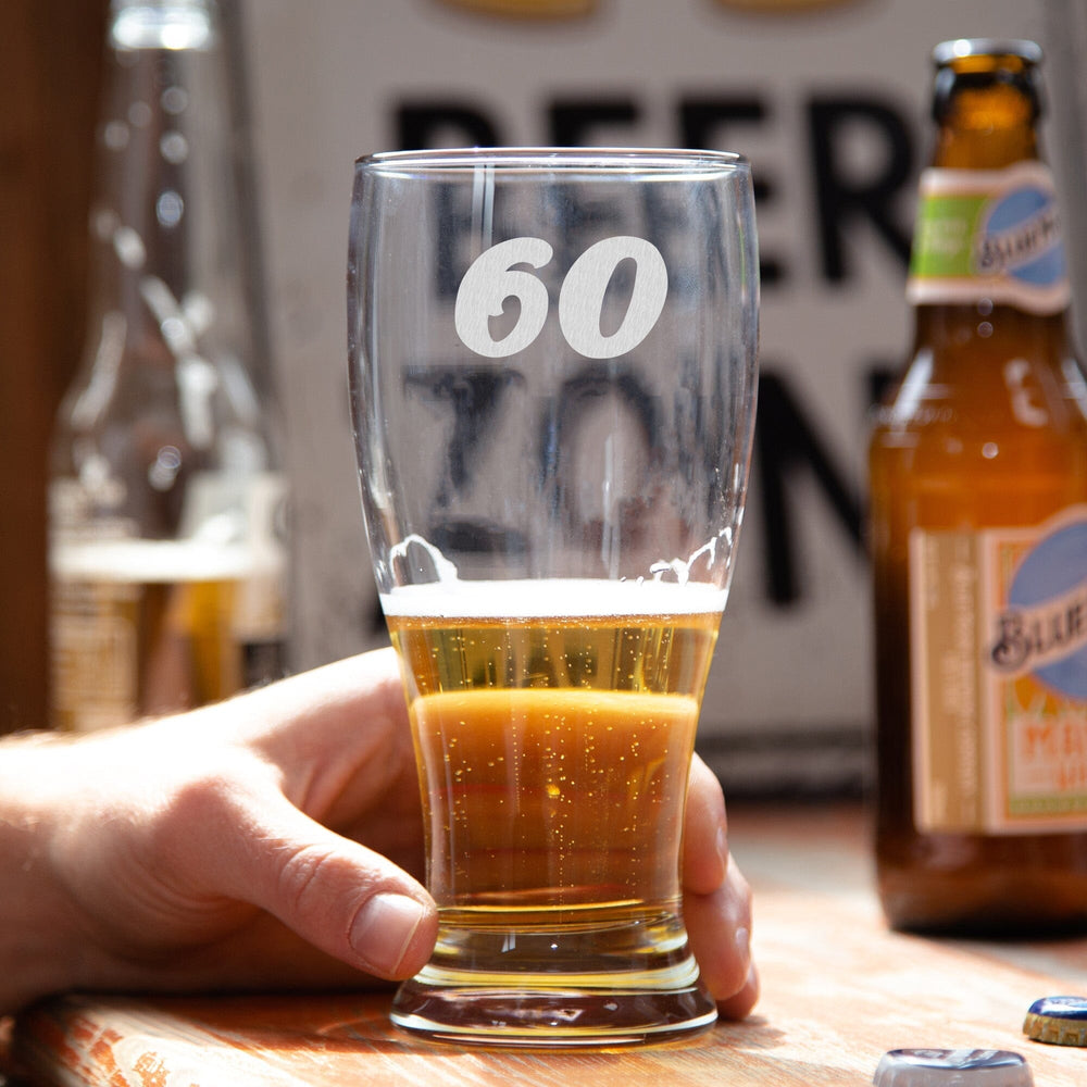 Personalised Birthday Milestone Beer Glass Range