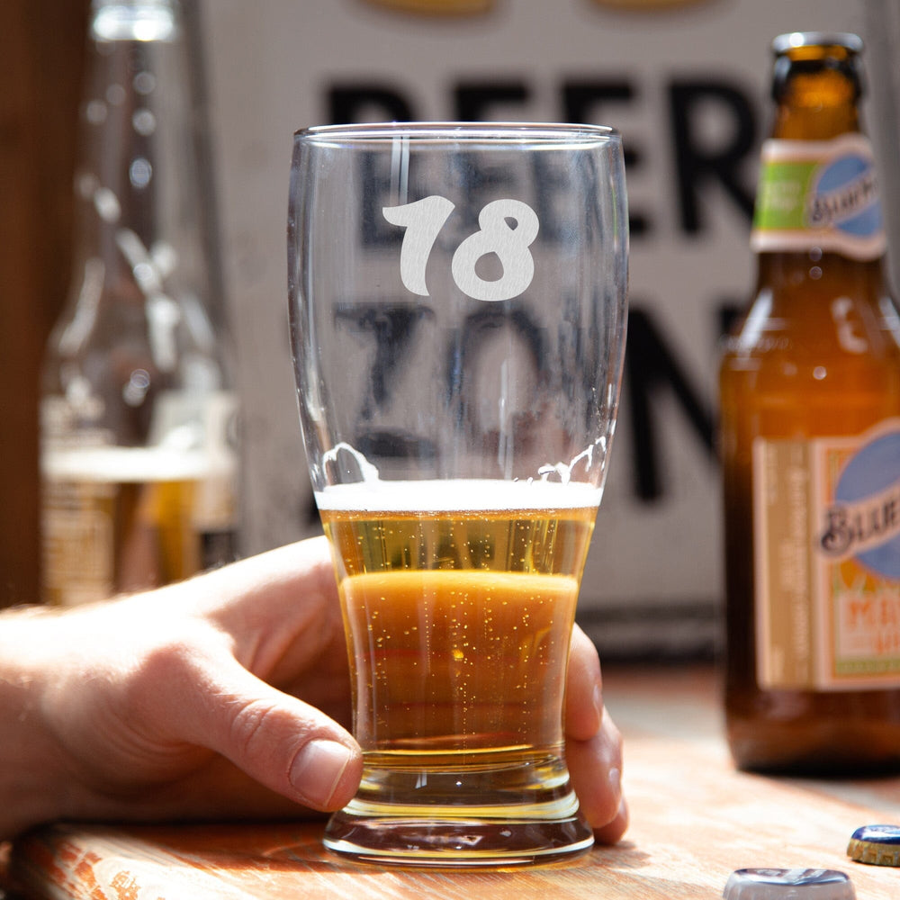 Personalised Birthday Milestone Beer Glass Range