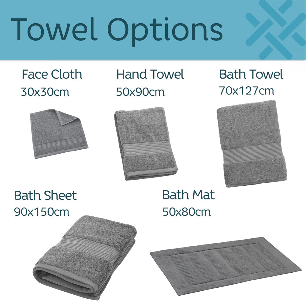 Bliss towel range size options