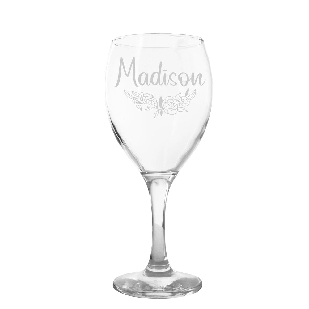 Personalised Botanical Design Wine Glass