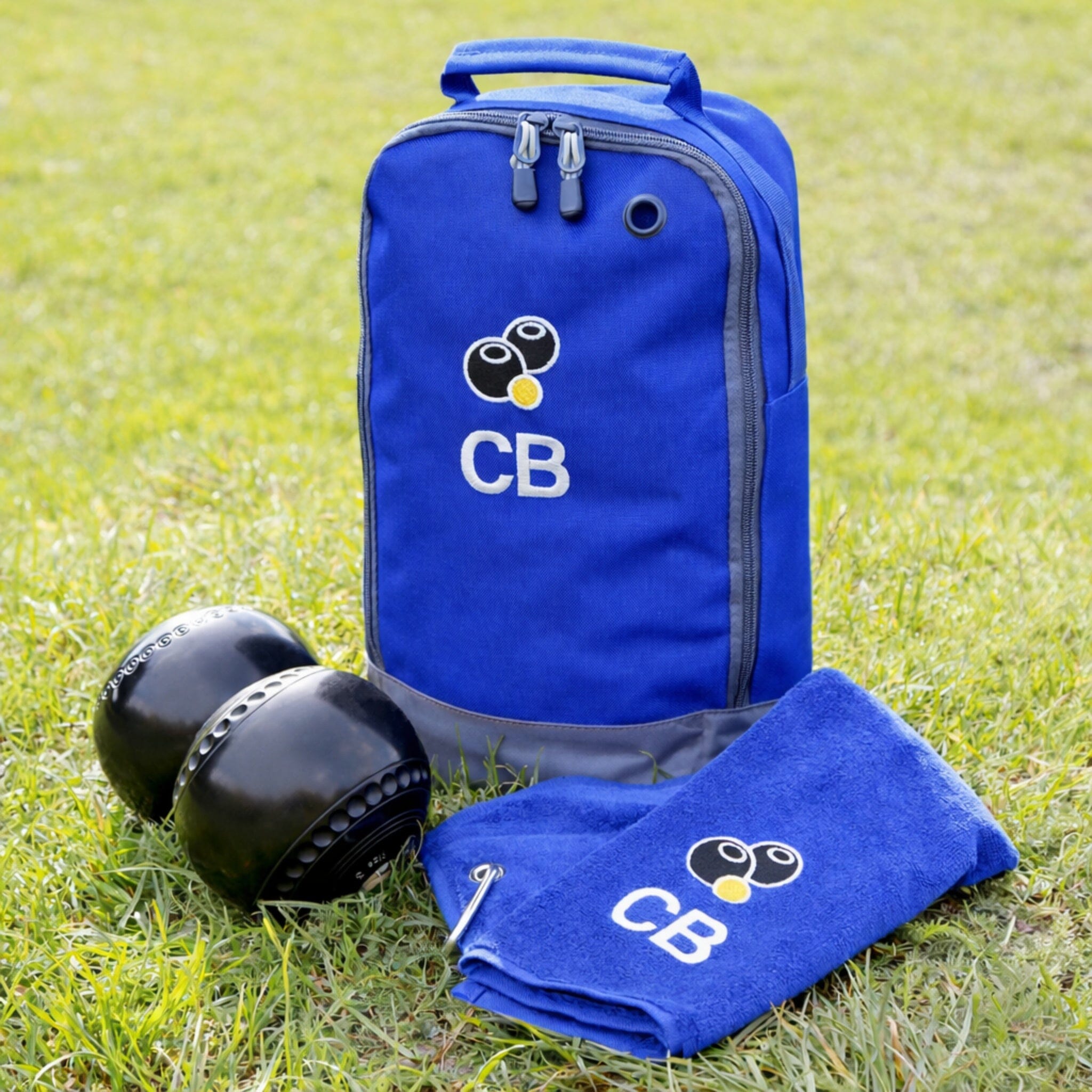 Shoe Bag and towel in royal blue