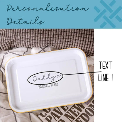 Personalised Breakfast In Bed Enamel Tray   