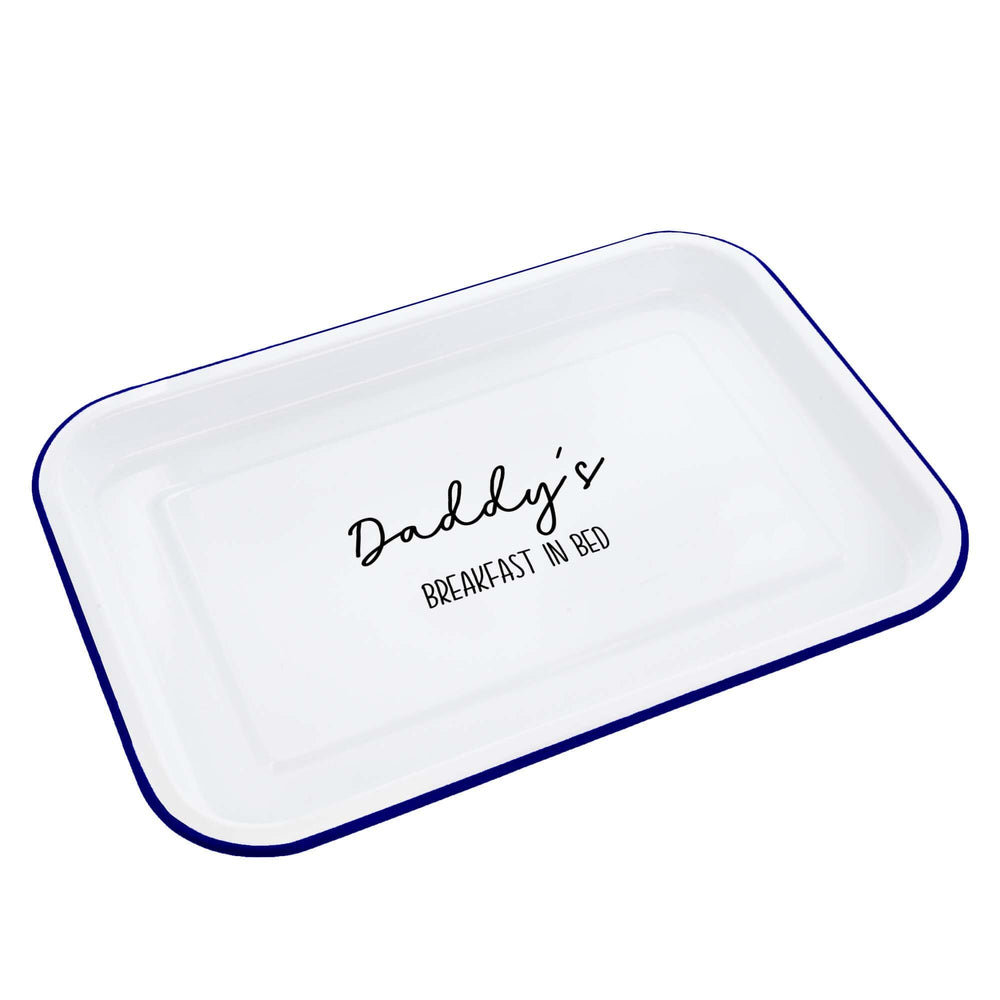 Personalised Breakfast In Bed Enamel Tray white backdrop