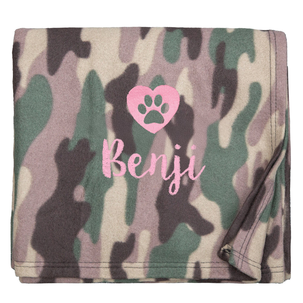 Personalised Camo Dog Design Blanket