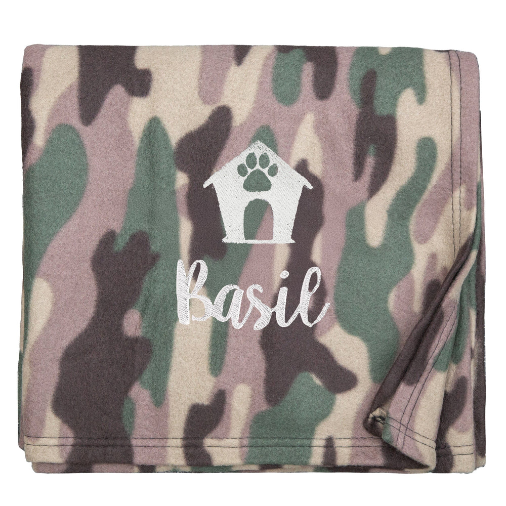 Personalised Camo Dog Design Blanket