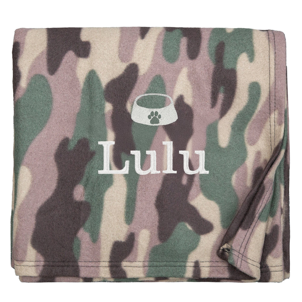 Personalised Camo Dog Design Blanket