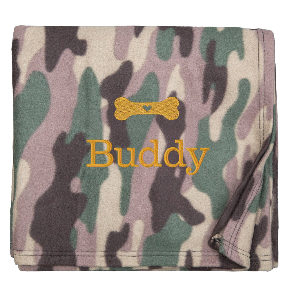 Personalised Camo Dog Design Blanket