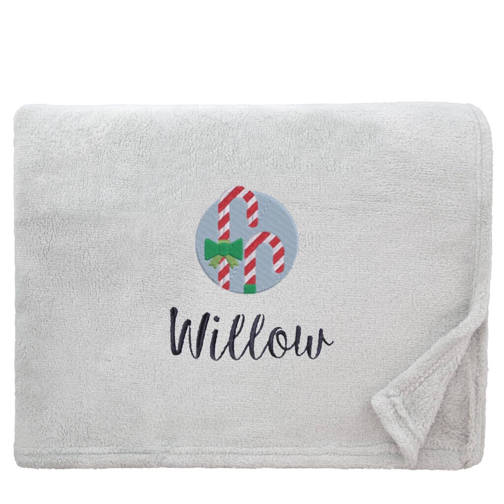 Personalised Candy Canes Christmas Snuggle Blanket