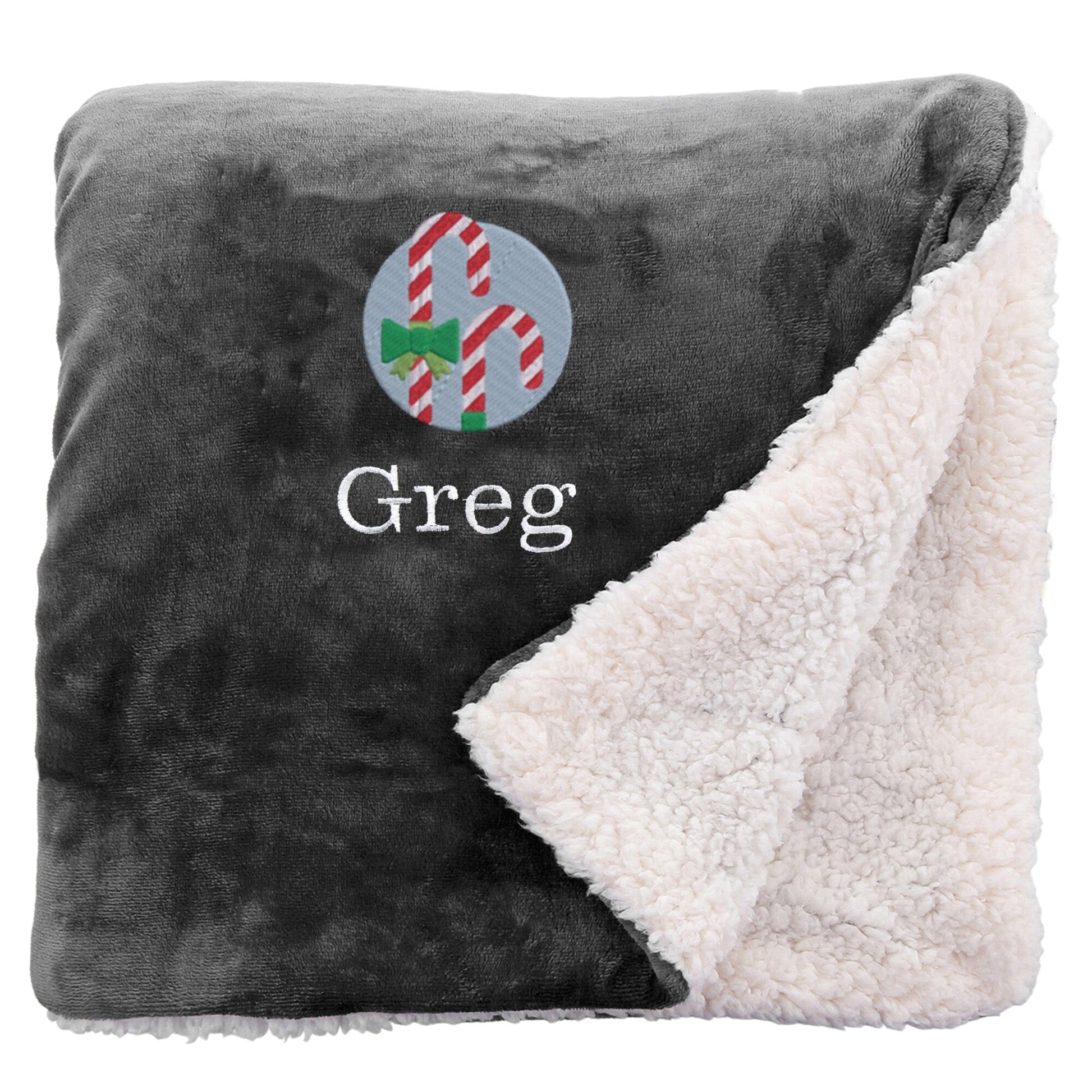 Personalised Candy Canes Christmas Snuggle Blanket