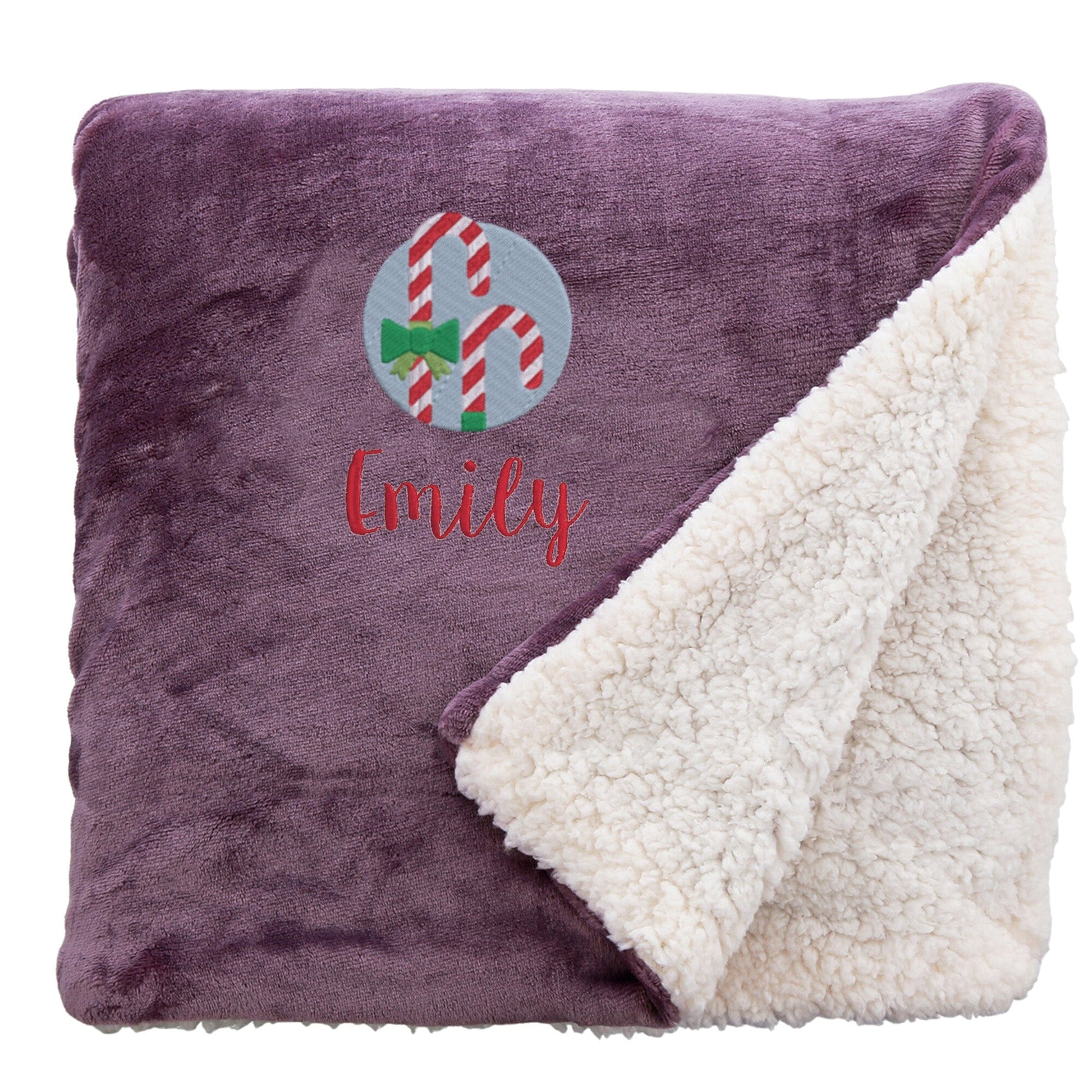 Personalised Candy Canes Christmas Snuggle Blanket