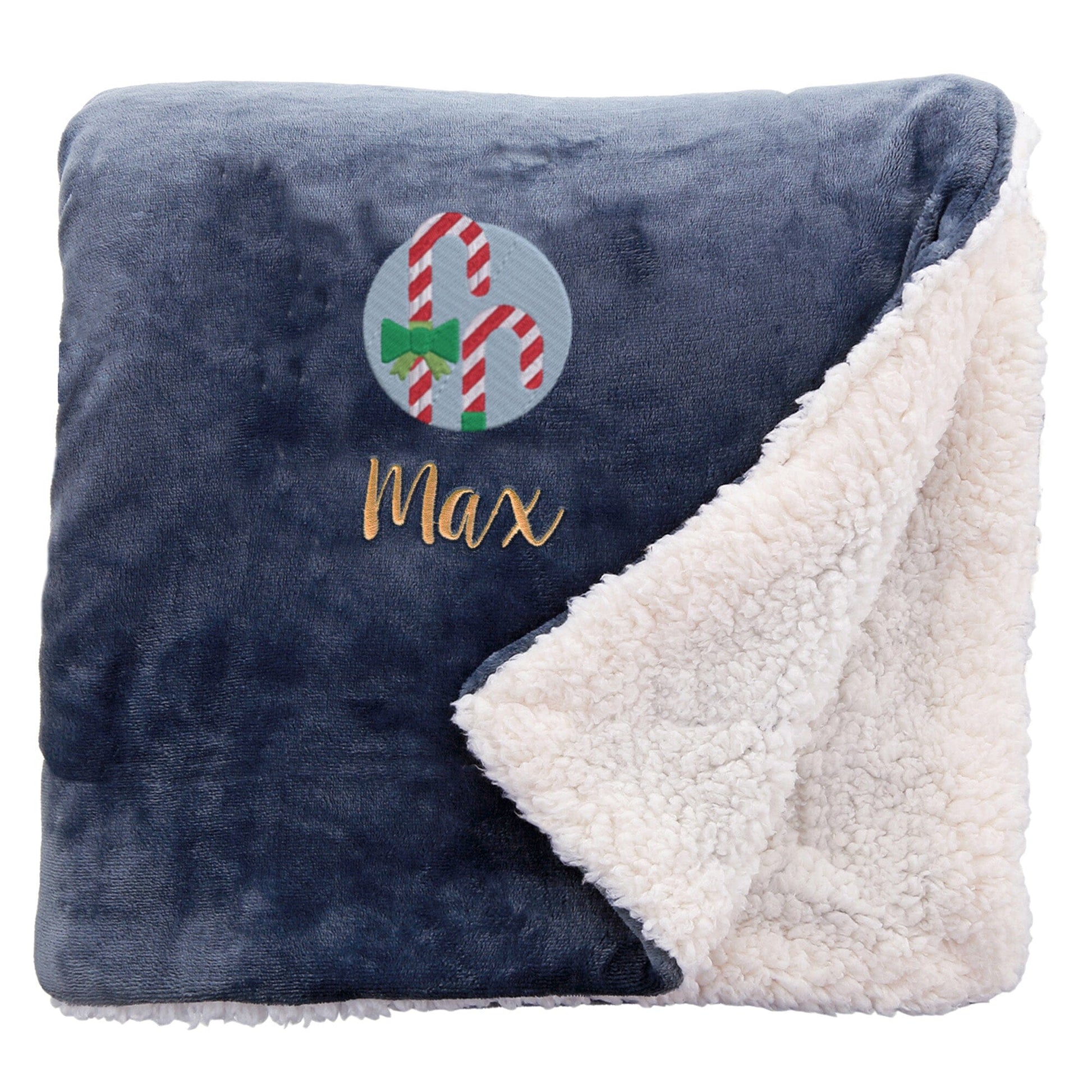 Personalised Candy Canes Christmas Snuggle Blanket