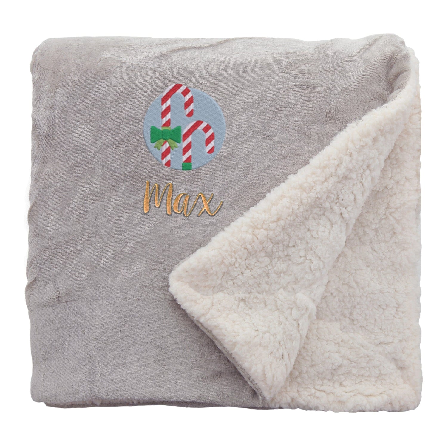 Personalised Candy Canes Christmas Snuggle Blanket