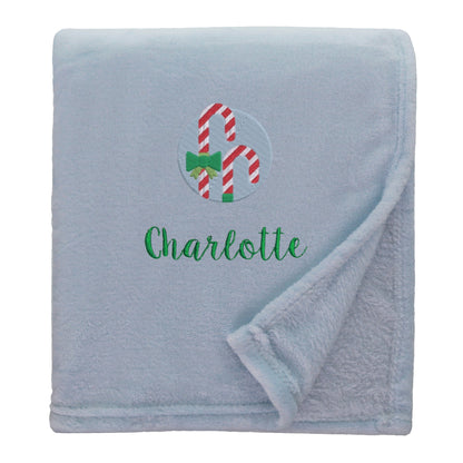 Personalised Candy Canes Christmas Snuggle Blanket