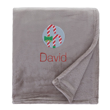 Personalised Candy Canes Christmas Snuggle Blanket