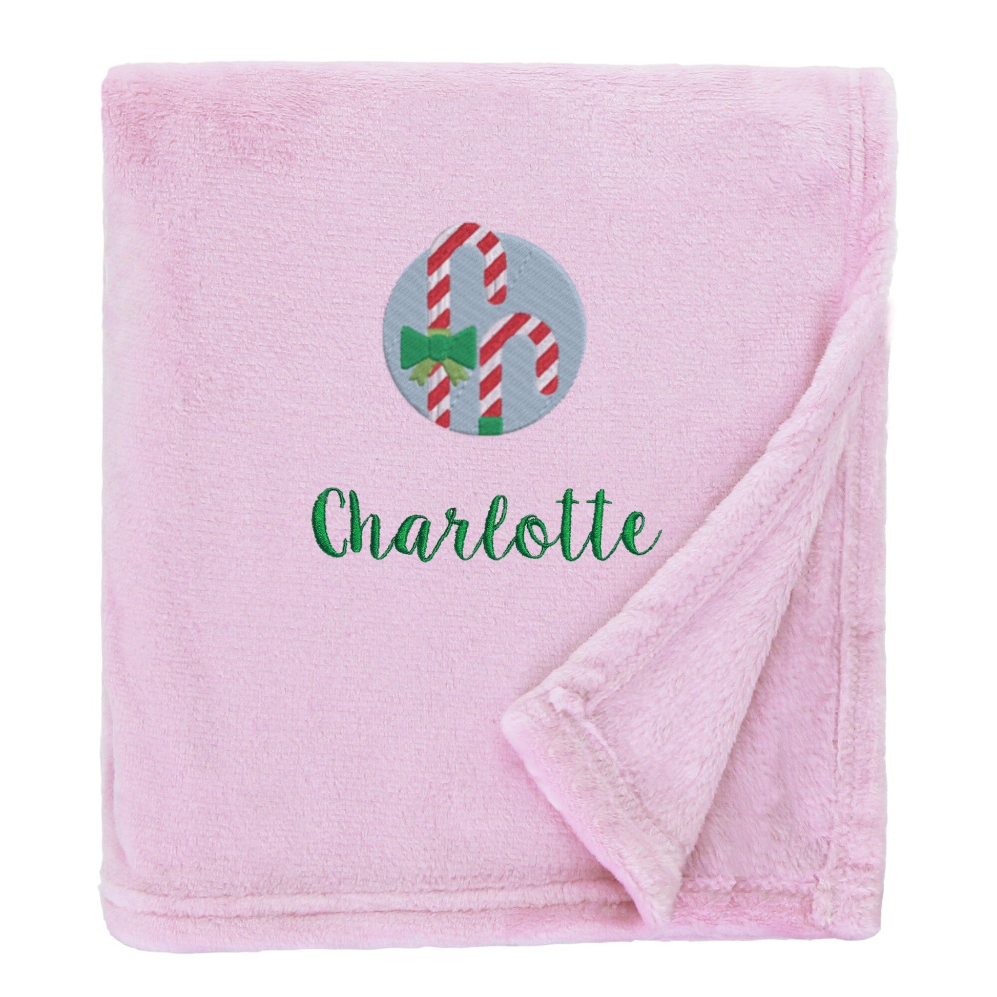 Personalised Candy Canes Christmas Snuggle Blanket