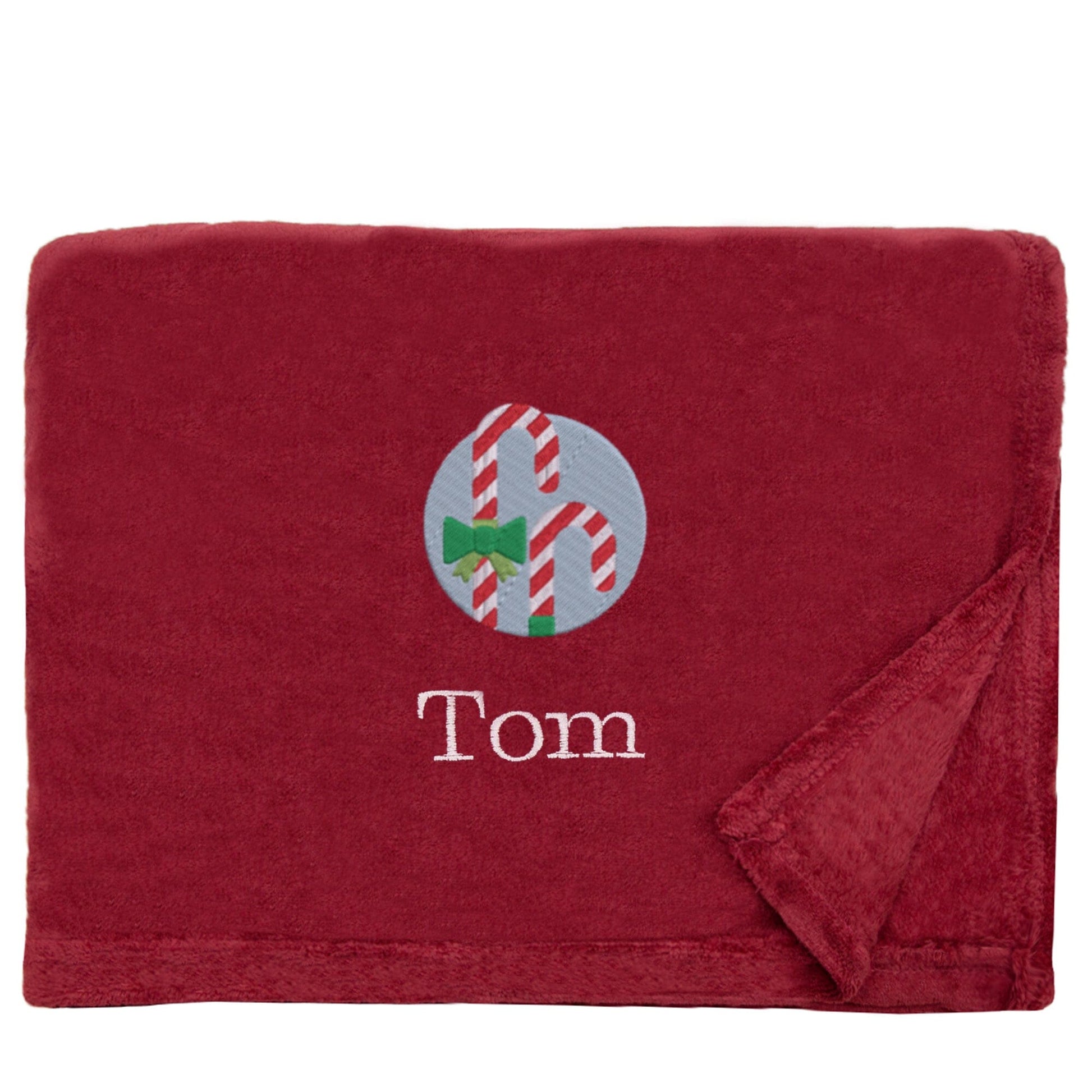 Personalised Candy Canes Christmas Snuggle Blanket