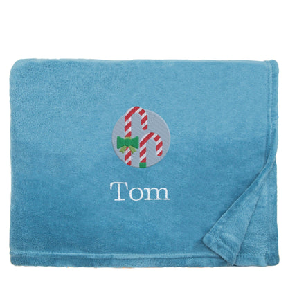 Personalised Candy Canes Christmas Snuggle Blanket