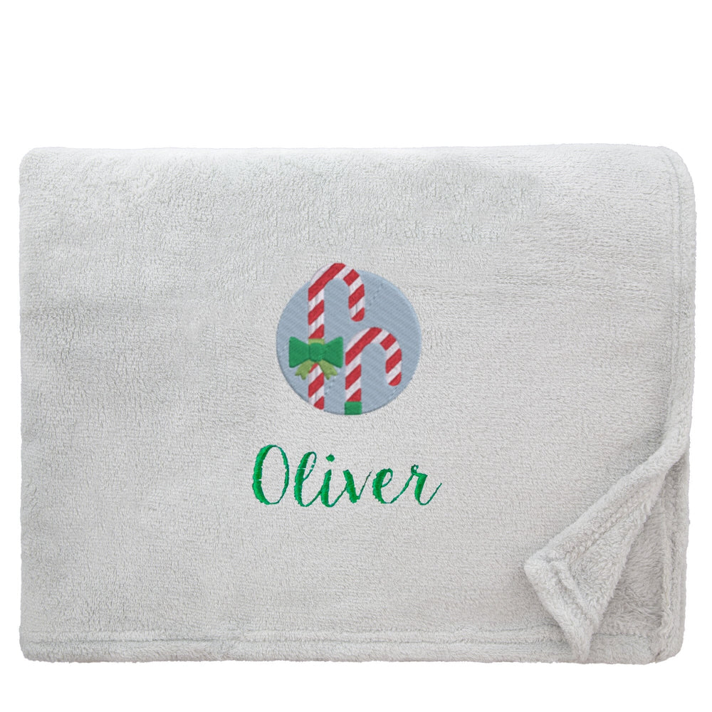 Personalised Candy Canes Christmas Snuggle Blanket
