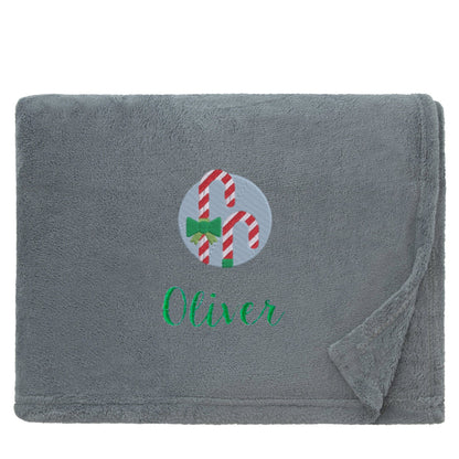 Personalised Candy Canes Christmas Snuggle Blanket